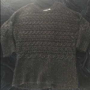 Sweater crochet black and tinsel. L